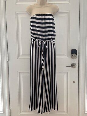 Black/White Striped One Piece by Beach Break